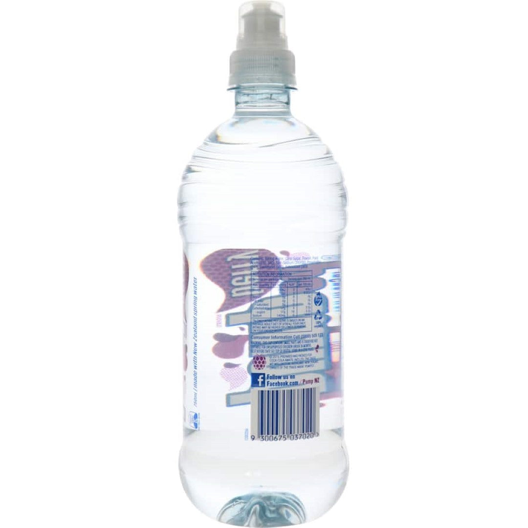 Pumped Water Berry bottle featuring NZ spring water infused with refreshing berry flavor for ultimate hydration.