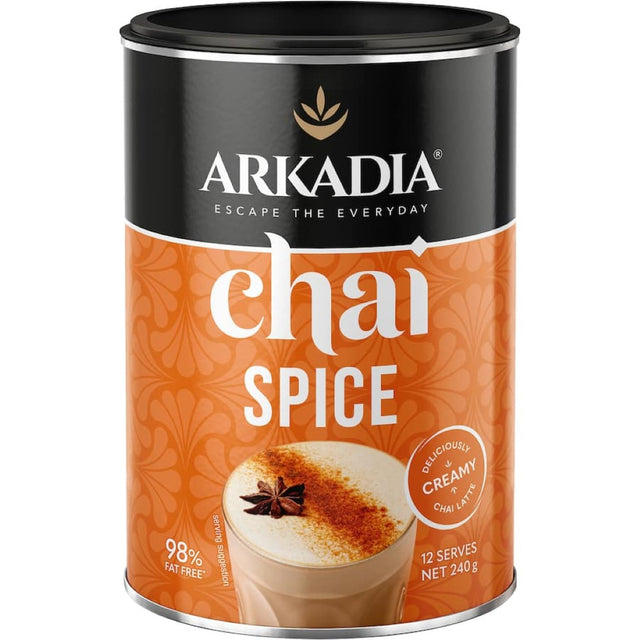 Aromatic Arkadia Chai Tea Spice blend featuring cinnamon, ginger, cardamom, and cloves for a comforting tea experience.