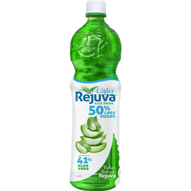 Refreshing Rejuva Aloe Vera Drink Light, low-calorie hydration infused with pure aloe vera for wellness and revitalization.