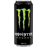 A can of Monster Energy Drink showcasing its vibrant design, ideal for an energy boost during workouts or projects.