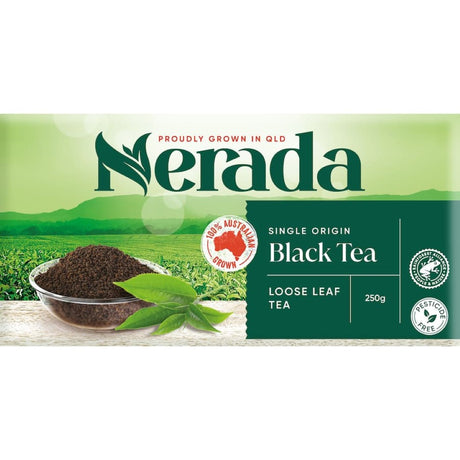 Nerada Loose Leaf Tea Black: premium Australian black tea with rich flavor, hand-harvested for quality and sustainability.