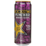 Rockstar Energy Drink Tropical Guava can featuring vibrant tropical guava flavor, vitamins, and zero sugar for an energizing boost.