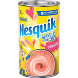 Nesquik Strawberry powder transforms milk into a delicious, wholesome strawberry treat, free from artificial colors and flavors.