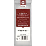 Hummingbird Fair Trade Organic Decaf Coffee whole beans, medium roast with rich chocolate and malt flavors, 200g pack.