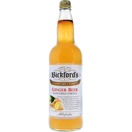 Bickford's Cordial Ginger Beer Flavour: a refreshing, non-alcoholic drink with zesty ginger and sweet notes, perfect for any occasion.