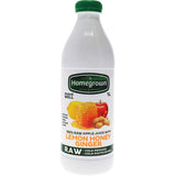 Refreshing Homegrown Fruit Juice blend of apple, lemon, honey, and ginger, packed with nutrients and natural flavors.