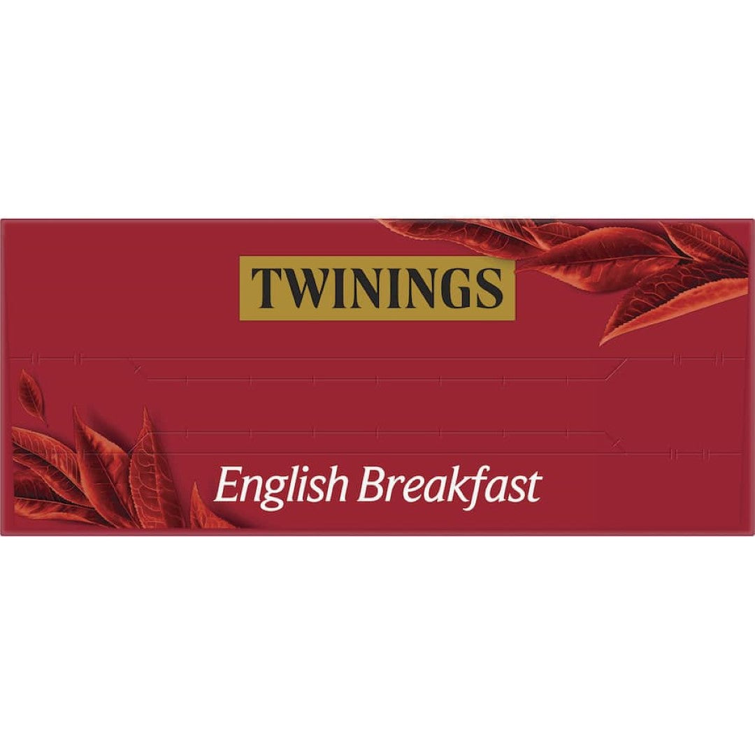 Twinings Tea English Breakfast features a rich, full-bodied blend of Indian and African teas, perfect for a revitalizing start to the day.