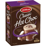 Rich and velvety Jarrah Hot Chocolate Classic mix, 99% fat-free, only 47 calories, perfect for guilt-free indulgence.