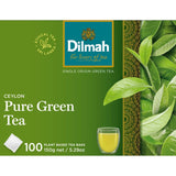 Dilmah Green Tea Tagless: 100 premium tagless tea bags of refreshing Ceylon green tea from Nuwara Eliya, packed for freshness.