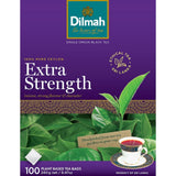 Dilmah Tea Extra Strength: 100 tagless bags of robust Ceylon black tea, rich in flavor and antioxidants, perfect for daily enjoyment.