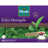 Dilmah Tea Extra Strength: 100 tagless bags of robust Ceylon black tea, rich in flavor and antioxidants, perfect for daily brewing.