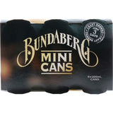 Bundaberg Ginger Beer Minis in sleek cans, featuring authentic Australian ginger for a refreshing taste on the go.