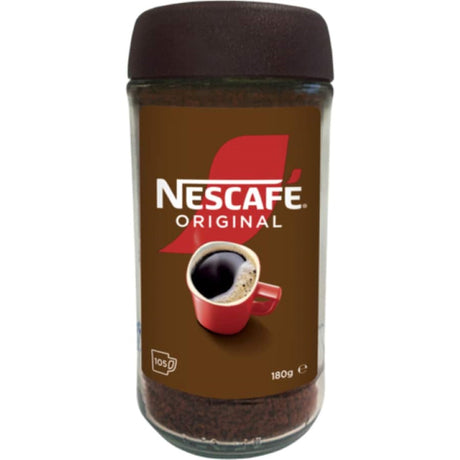 Nescafe Instant Coffee Original: rich flavor, quick caffeine fix with high-quality beans for a smooth, aromatic cup.