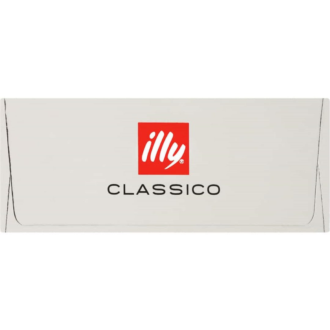 Illy Classico Coffee Capsules in a 10-pack, featuring smooth, mild Arabica coffee for Nespresso machines. Recyclable packaging.