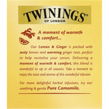 Twinings Infusions Fruit Tea with zesty lemon and warming ginger root for a refreshing, revitalizing experience.