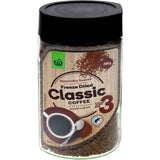 A jar of Woolworths Instant Coffee Freeze Dried Original, showcasing premium sustainable coffee for rich flavor and convenience.