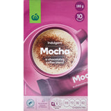 Woolworths Coffee Mix Mocha: rich dark roasted coffee blended with luxurious chocolate for a creamy, decadent treat.