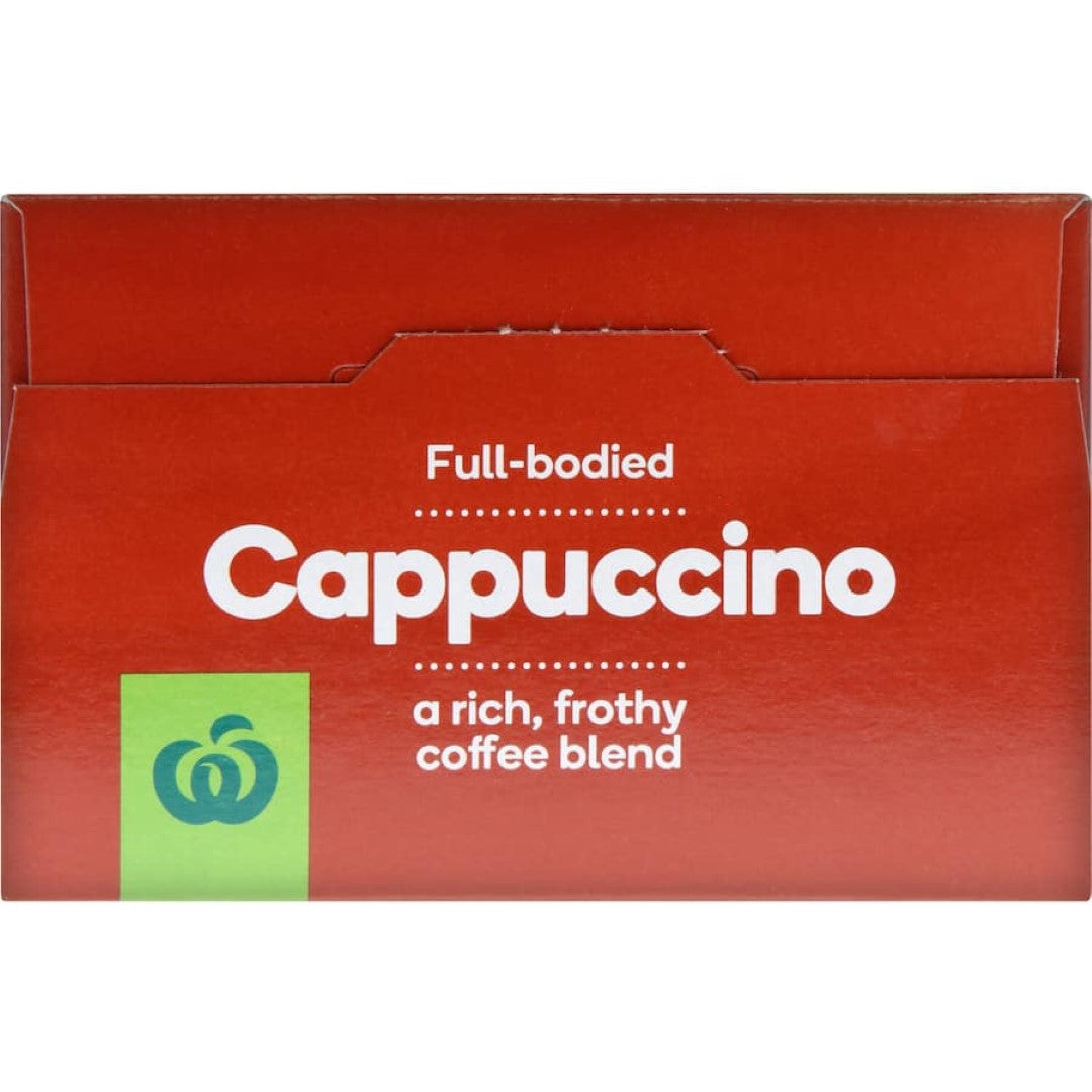 A rich and frothy Woolworths Coffee Mix Cappuccino, perfect for a luxurious coffee moment at home.