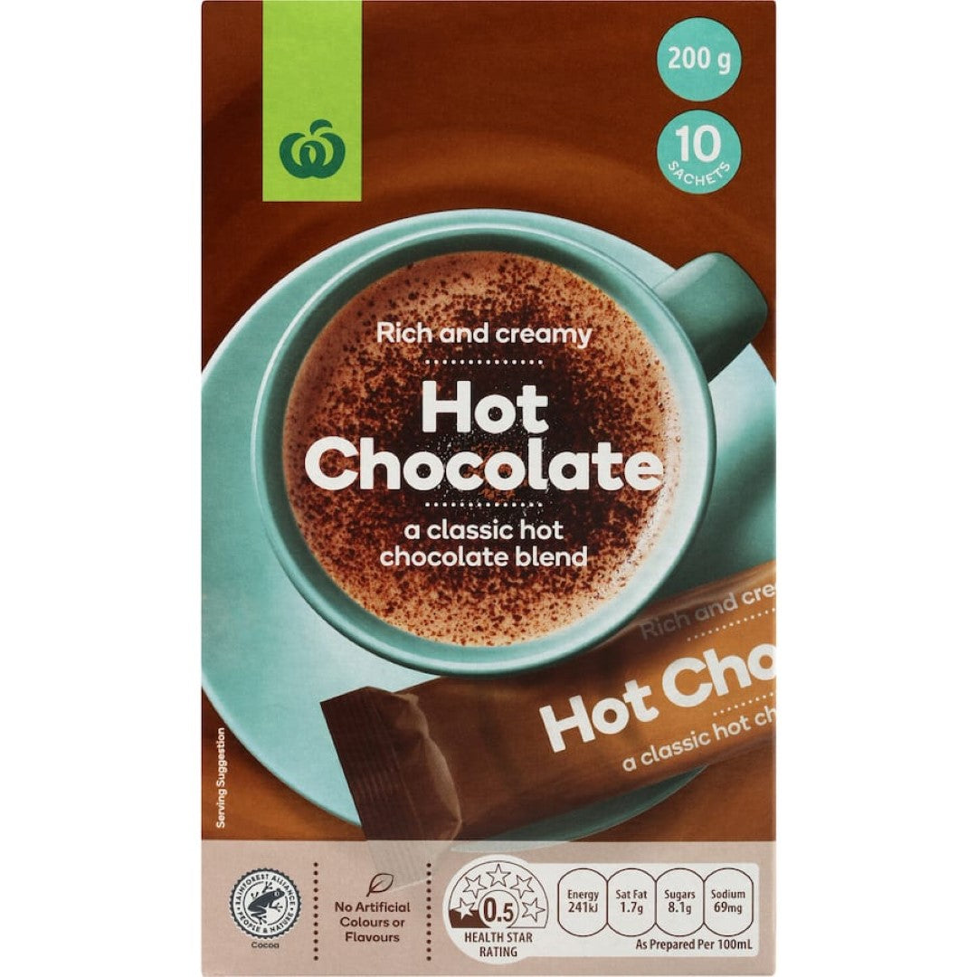 Rich and creamy Woolworths Hot Chocolate sachets for a luxurious and guilt-free indulgence anytime you need a cozy treat.