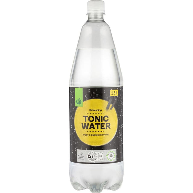 Crisp and refreshing Woolworths Mixers Tonic Water, crafted from natural ingredients for a pure, bubbly beverage experience.