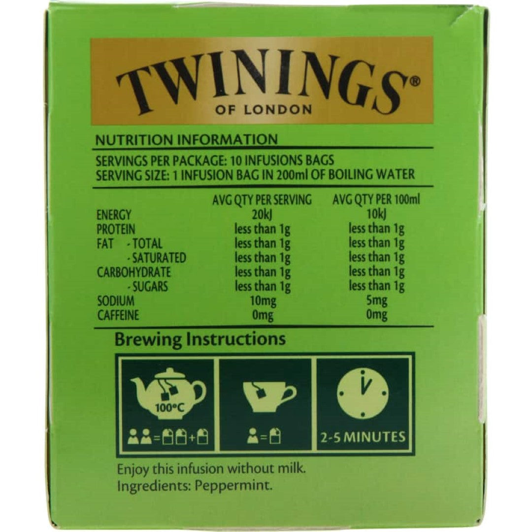 Twinings Peppermint Herbal Tea offers a refreshing, caffeine-free experience with aromatic peppermint leaves for relaxation.