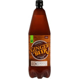 Woolworths Ginger Beer, a naturally brewed beverage with authentic ginger flavor, free from artificial colors and flavors.