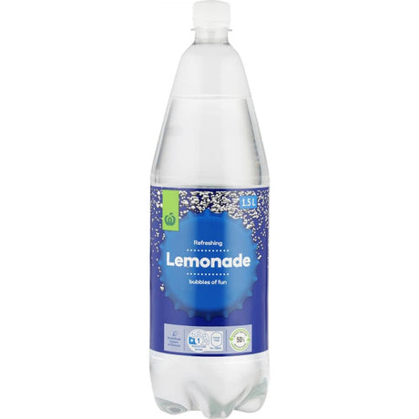 Woolworths Soft Drink Lemonade in a colorful bottle, offering refreshing, fizzy lemon flavor without artificial additives.