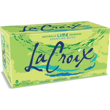 Crisp La Croix Sparkling Water Lime with real lime essence, perfect for refreshing hydration and guilt-free enjoyment.