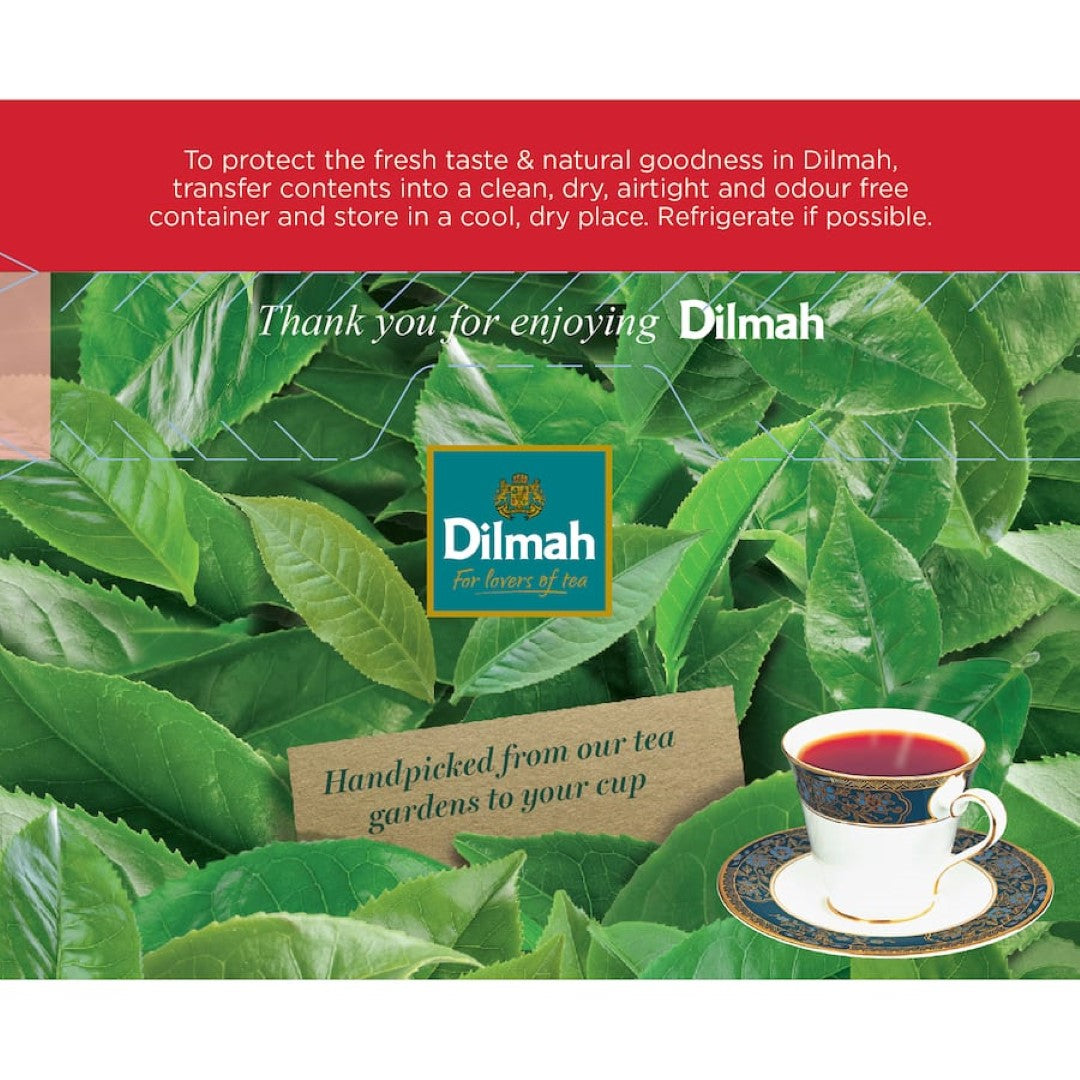 Dilmah English Breakfast Tagless tea bags, 50 pure Ceylon black tea bags for a rich, invigorating breakfast experience.