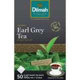 Dilmah Earl Grey tagless tea bags feature pure Ceylon tea with bergamot for a floral and citrusy brew, packed for freshness.