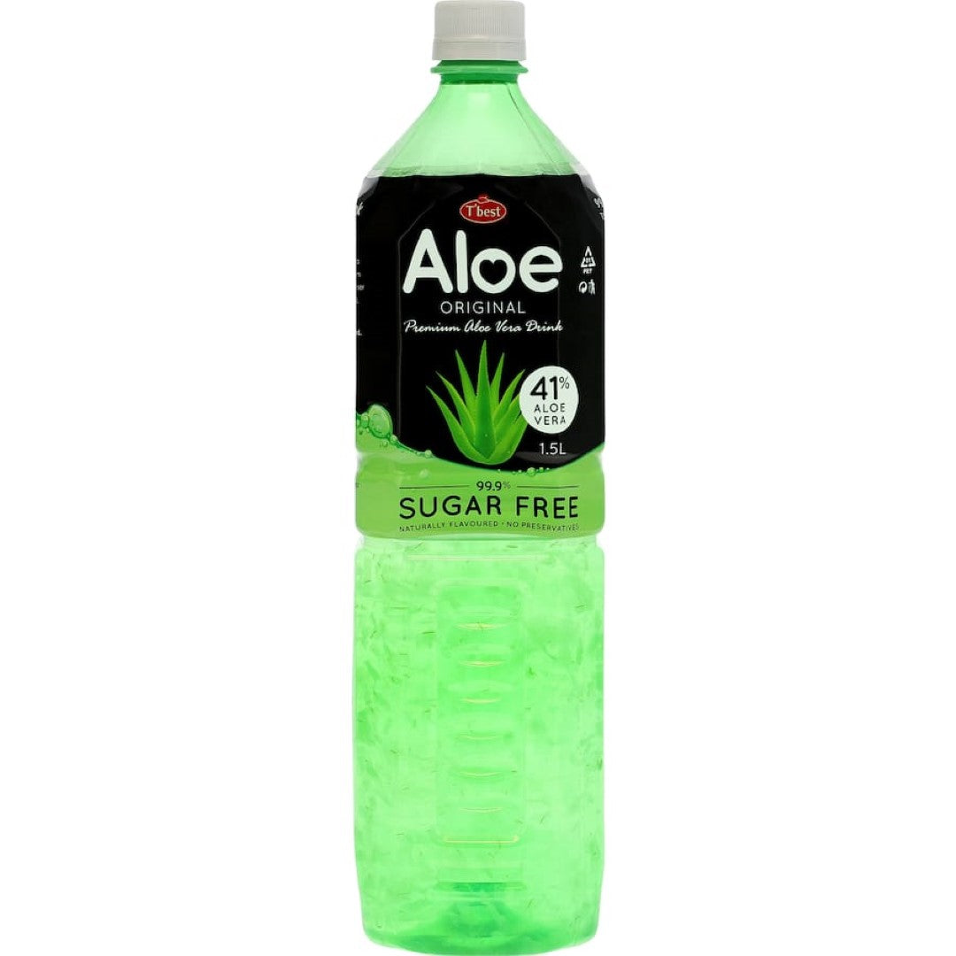 Refreshing T Best Aloe Vera Drink 99% Sugar Free, packed with pure aloe vera for hydration and wellness, zero sugar.