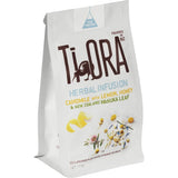 Ti Ora Herbal Tea box featuring camomile, lemon, and honey—15 plant-based pyramid bags for a soothing infusion.