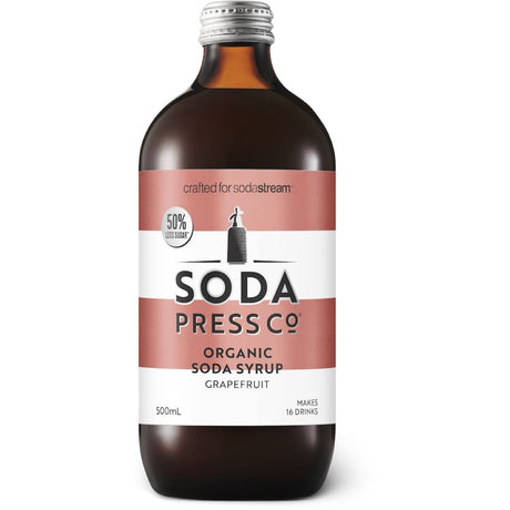 Natural pink grapefruit soda syrup for refreshing drinks, cocktails, and mocktails; yields 17 servings and lasts 6 months.