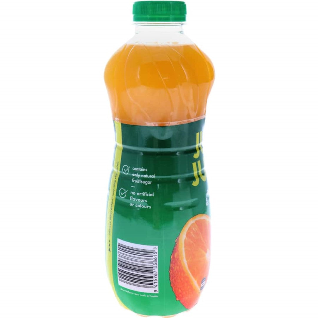 Just Juice Fruit Juice Orange & Mango: a tropical blend of ripe mangoes and zesty oranges, free from added sugars or artificial flavors.