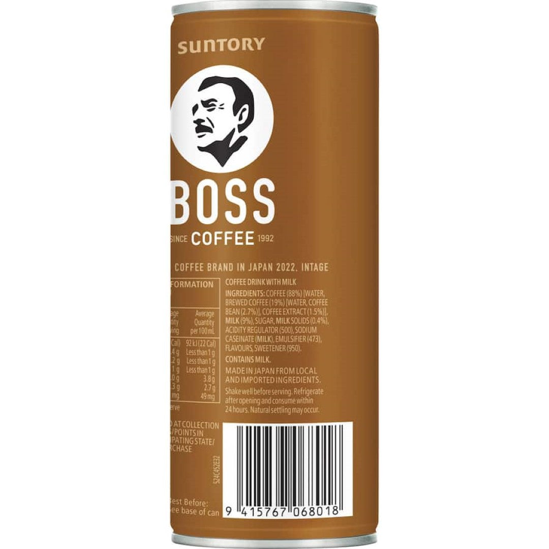 Chilled Boss Iced Coffee Latte bottle showcasing creamy coffee blend for a refreshing on-the-go caffeine boost.