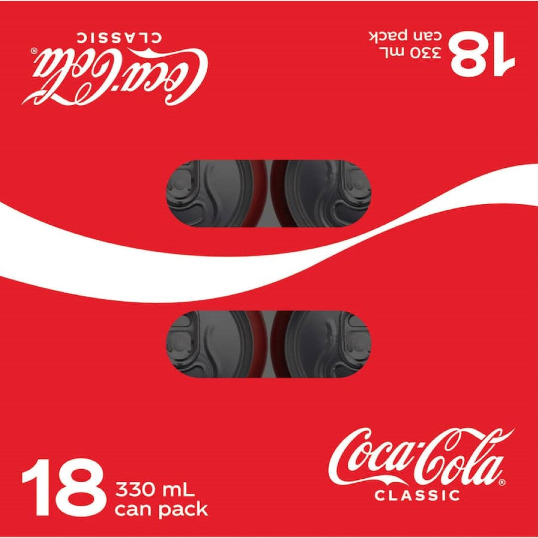 Coca Cola Soft Drink  330ml cans 18pack