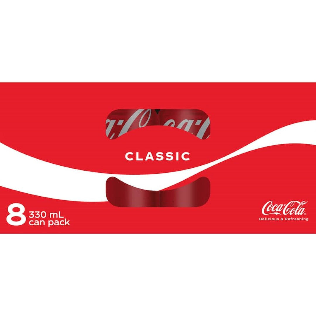 Coca Cola Soft Drink  330ml cans 8pack