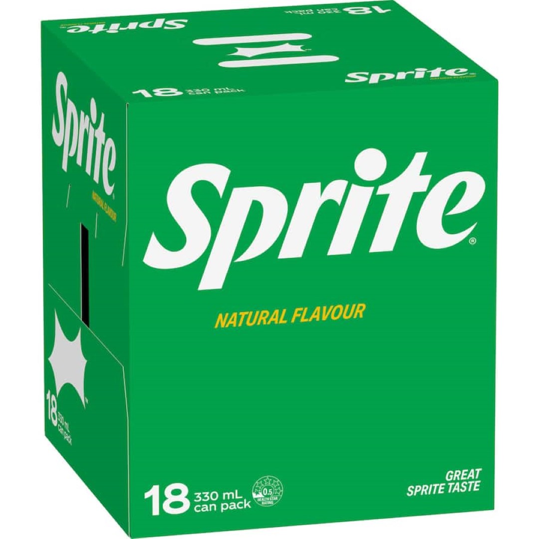 Refreshing Sprite Lemon Lime soft drink in various sizes with crisp citrus flavor and no added colors for guilt-free enjoyment.