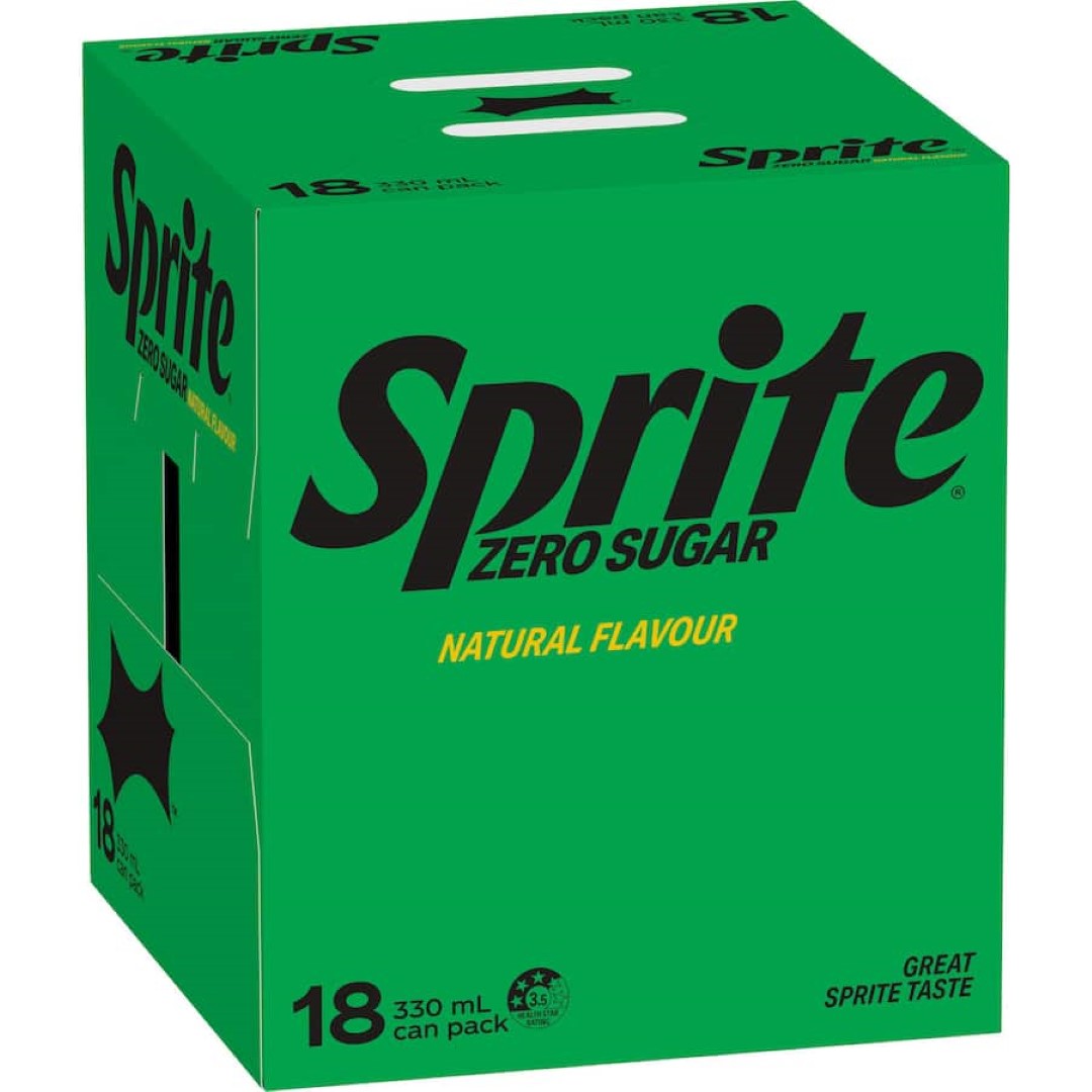Sprite Lemonade Lemon Lime No Sugar 330ml cans 18pack