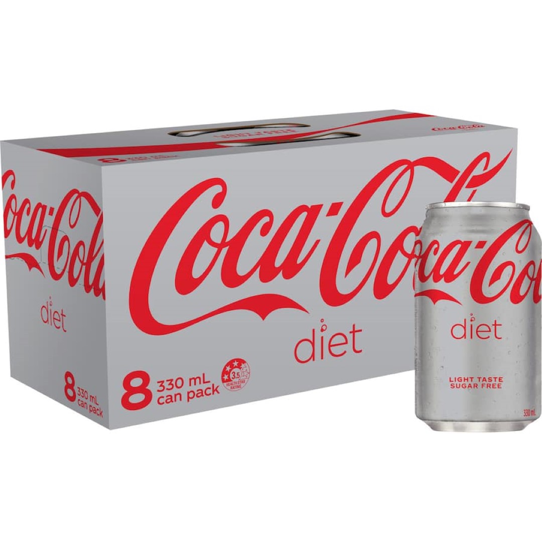 Coca Cola Soft Drink Diet Coke 330ml cans 8pack