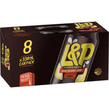 L & P Soft Drink Lemon & Paeroa 330ml cans 8pack