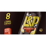 L & P Soft Drink Lemon & Paeroa 330ml cans 8pack