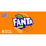 A refreshing can of Fanta Orange, featuring vibrant citrus flavors and a fizzy, bold taste for any occasion.