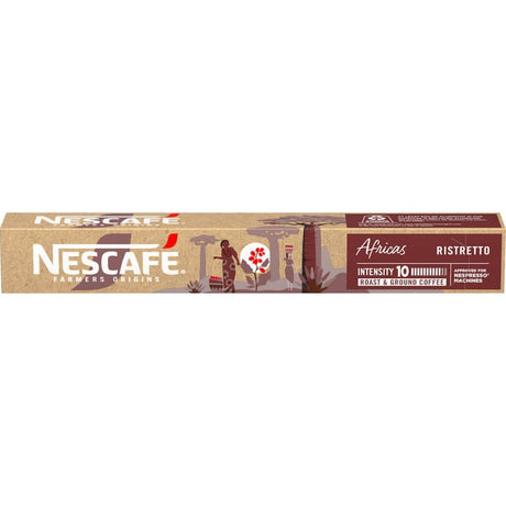 Nescafe Farmers Origins Coffee Pods Africa featuring rich East African flavors, wild berry notes, and Nespresso compatibility.