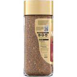 Nescafe Gold Instant Coffee Decaf jar, blending Arabica and Robusta beans for rich flavor, 100% recyclable packaging.