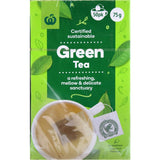 Woolworths Green Tea, 50 pack of antioxidant-rich tea bags, sourced from Rainforest Alliance certified farms for a sustainable, healthy brew.