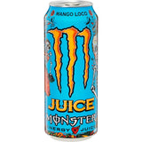 Vibrant can of Monster Energy Drink Mango Loco, featuring tropical mango flavor and energy-boosting ingredients.