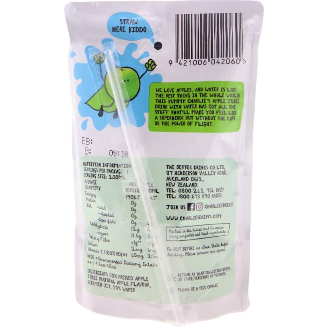 Charlie's Juice Drink Apple Pouch 200mL