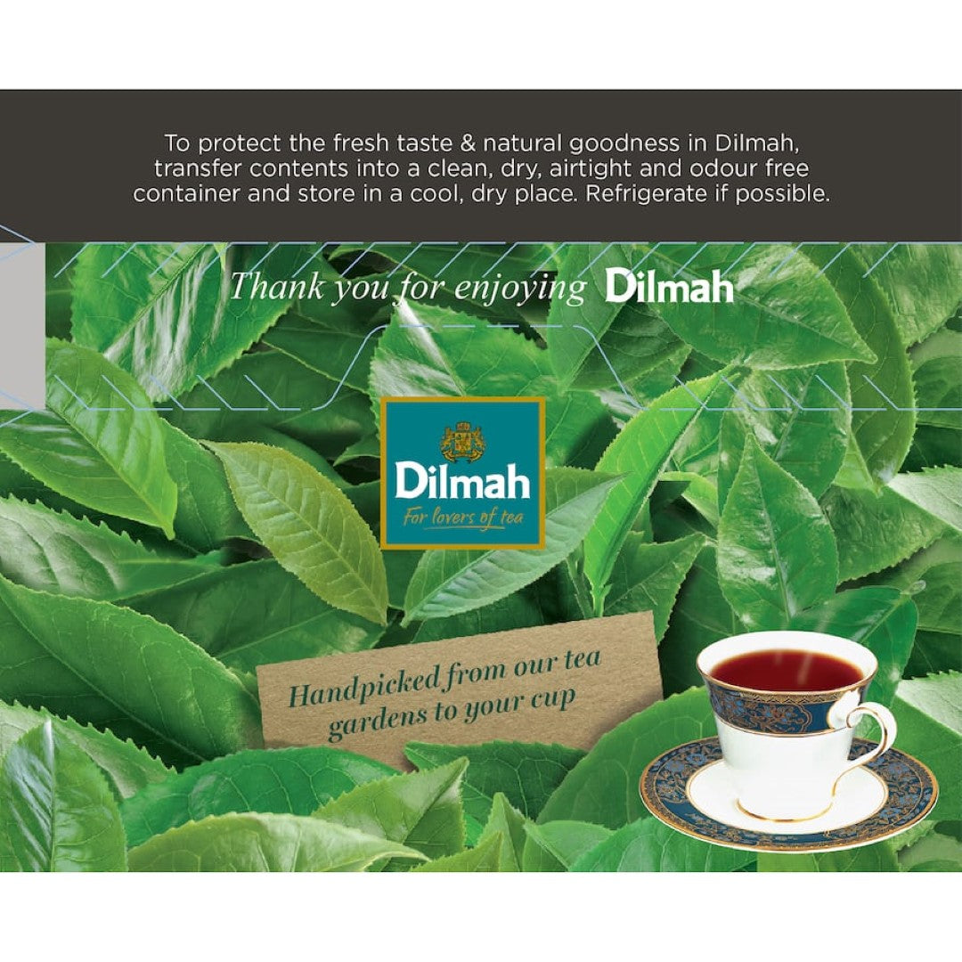 Dilmah Earl Grey Extra Strength tea bags, offering a bold blend of Ceylon tea with bergamot notes, perfect for a robust brew.