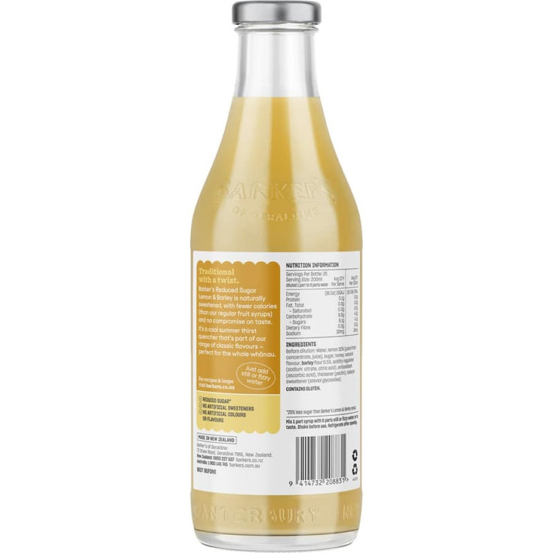 Barkers Fruit Syrup Lite Lemon & Barley